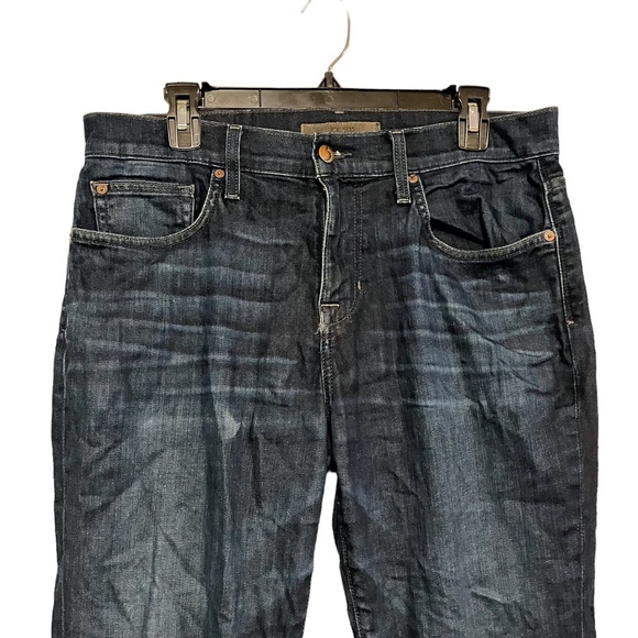 JOE'S SLIM FIT Dark Wash Stretch Distressed Blue Jeans Tencel Blend sz 32 x 29 - Picture 2 of 16